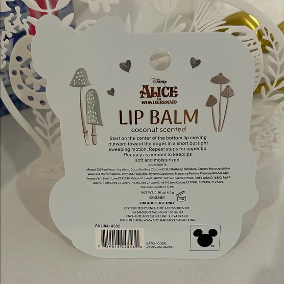 Disney Alice in Wonderland Coconut Scented Mushroom Lip Balm - Picture 2 of 3
